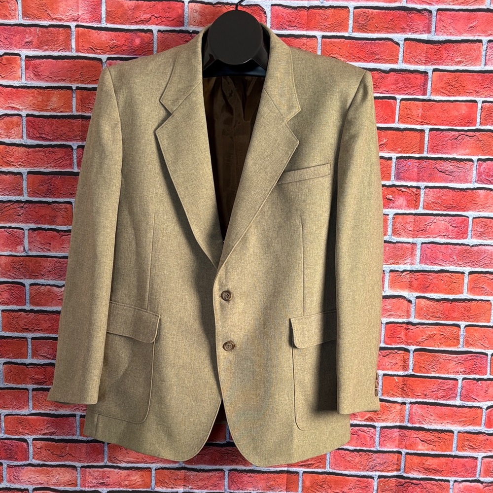Vintage Levi’s Blazer Action Suit Jacket Tan‎ Beige Brown Size 46R
